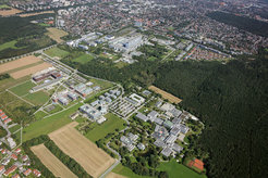 Aerial shot of the Campus Martinsried